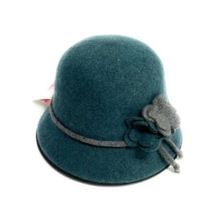 18s 1001 boiled wool cloche hat with flower accent