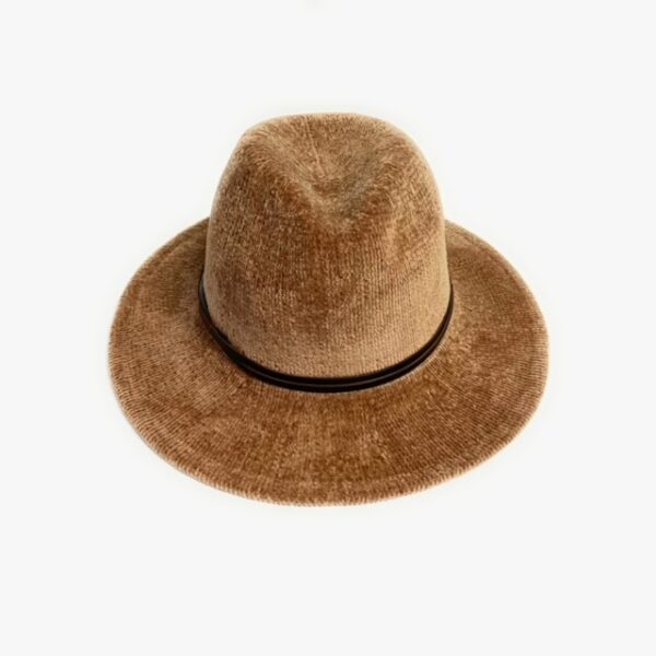 23s 0825 chenille fedora brim hat with