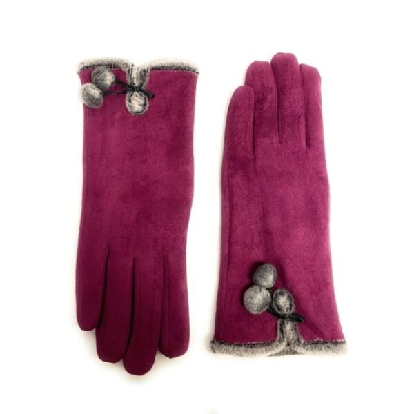 18 129 micro suede with faux fur lining magenta